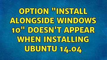 Ubuntu: Option "Install alongside Windows 10" doesn