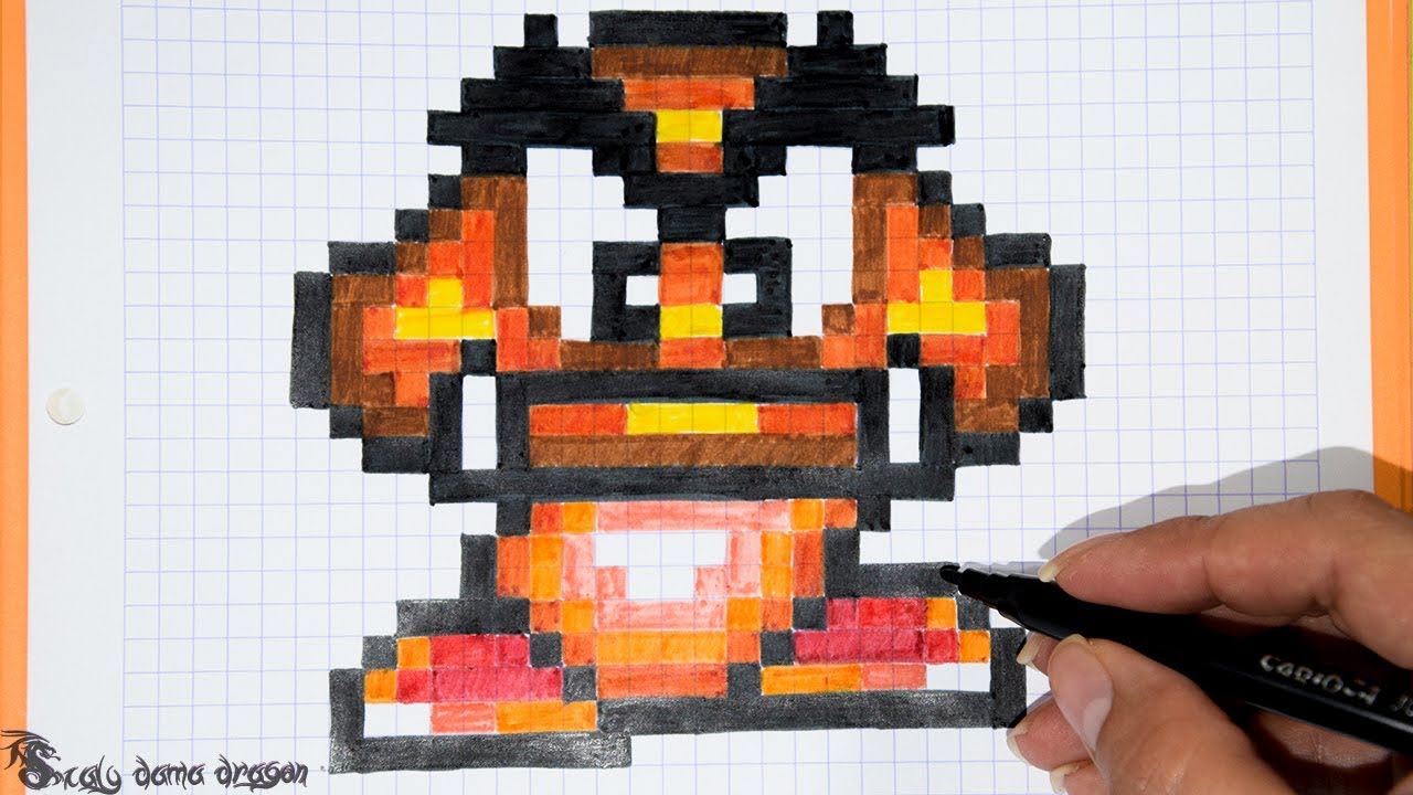 Goombas de Mario bros pixel art / cuadricula - YouTube