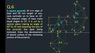 Development of lateral surfaces -Q.6 - Square Pyramid | Concepts with GK