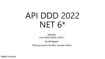 PARTE 3 - API NET 6 - DDD 2022 ( Identity, AutoMapper, linq, Json Web Token, TDD , DOCS)