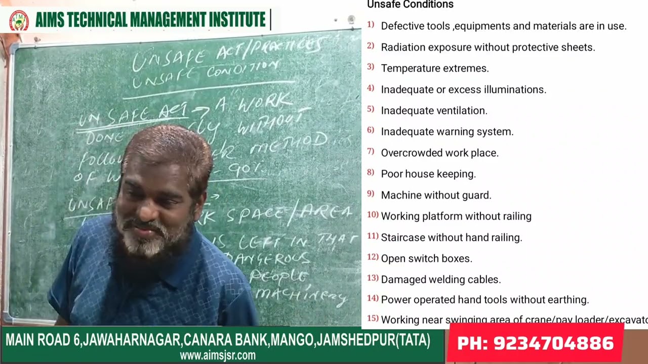 Topic Unsafe Acts & Unsafe Condition Safety |Diploma in Industrial Safety Management| Nebosh safety