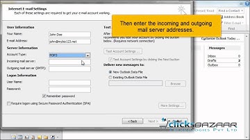 Configuring a POP Email account in Outlook 2010