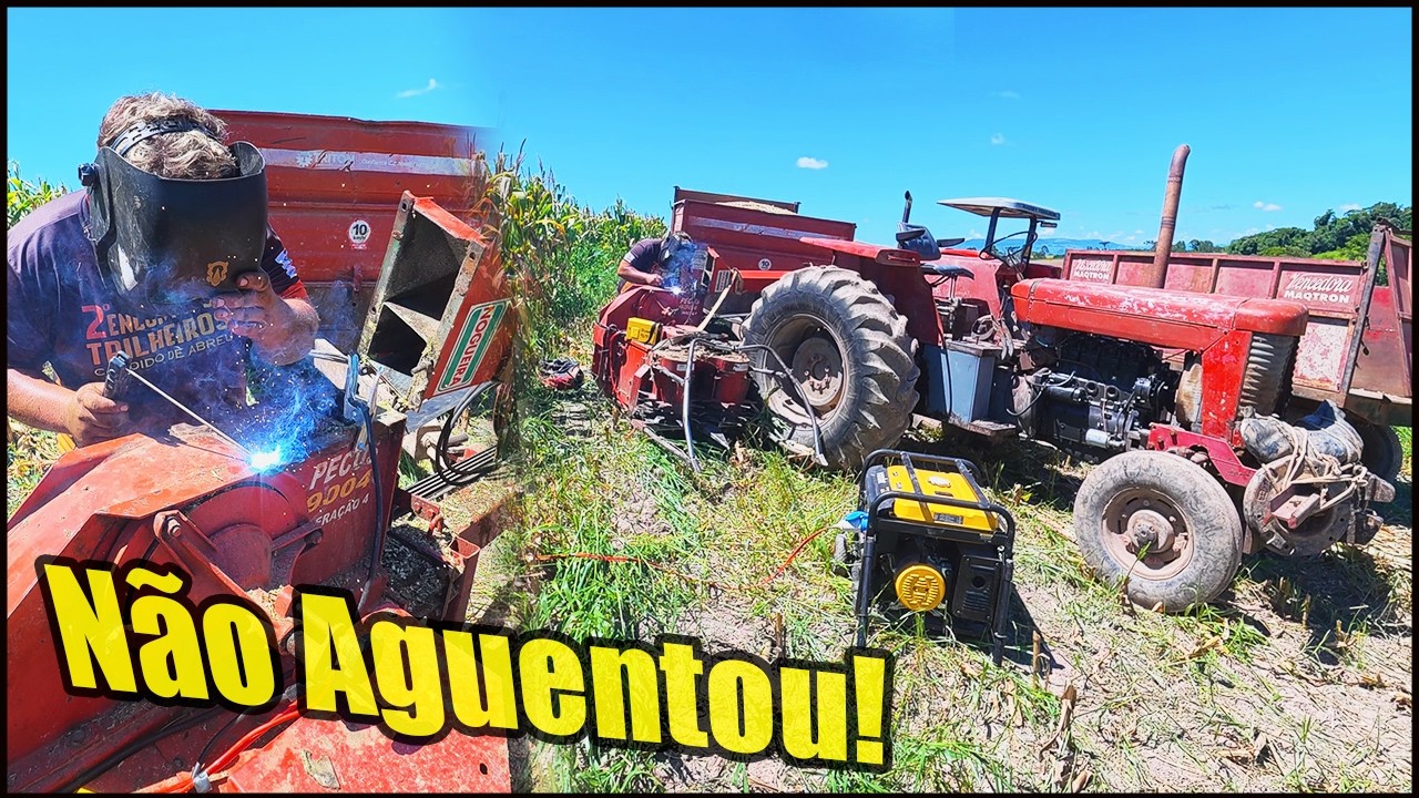 FUI QUERER FAZER BONITO E QUEBREI A ENSILADEIRA! ARRUMANDO A MAQUINA NO MEIO DA LAVOURA!