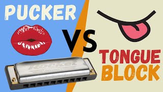 Tongue blocking vs puckering - C harmonica lesson for beginners