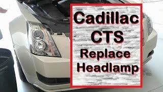 Install new / replace change headlamp front lightbulb on Cadillac CTS...how to save MONEY! Easy DIY
