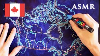 ASMR Drawing Map of Canada | 1 hour Soft Spoken