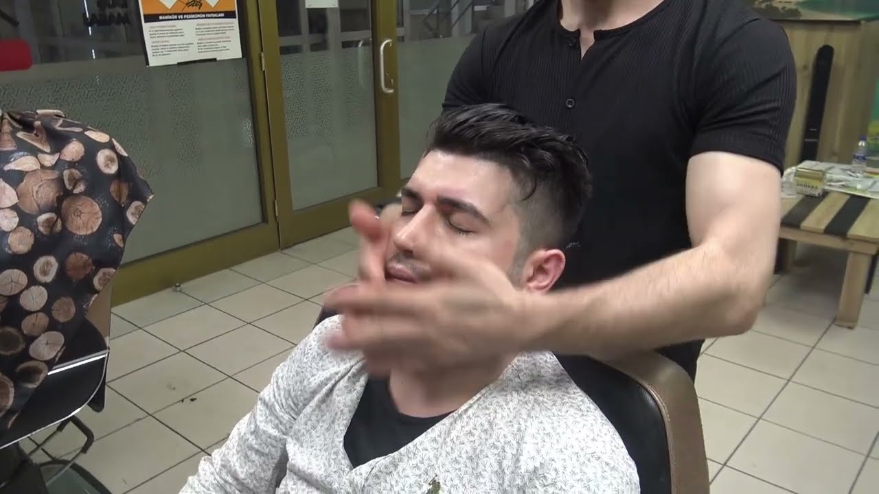 BARBER AX MASSAGE & ASMR CRACKING & Asmr head, face, ear, neck, back, rolling pin, nose massage