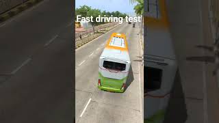 fast Bus driving test pessenger pickup in terminal