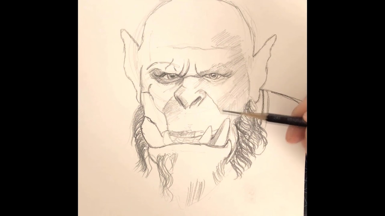 Orc Sketch Time-Lapse Drawing