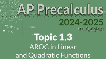 APPC 1.3 Rates of Change in Linear and Quadratic Functions