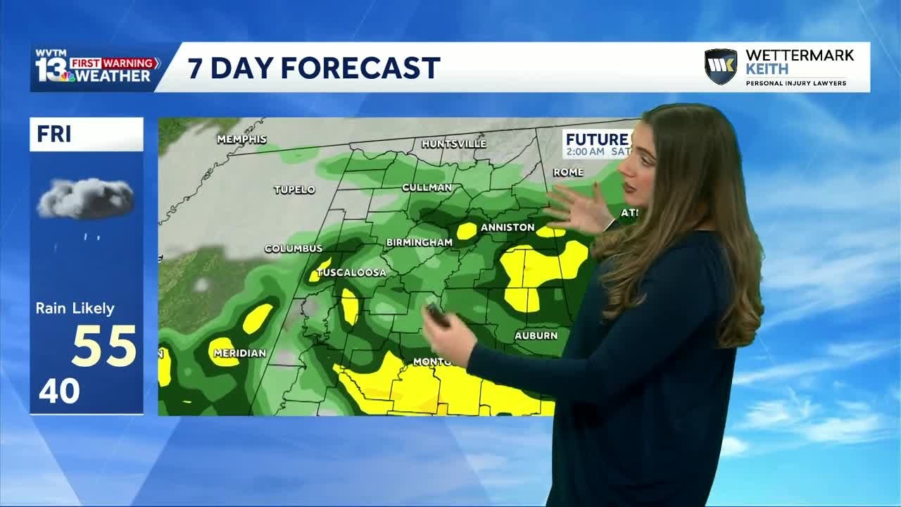Rain returns to the Alabama forecast Friday after warmer weather on New ...