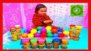 Giant Play doh Surprise Dippin' Dots Ball Pit Surprise Toy Cars Thomas Videos Kids Balloons and Toys