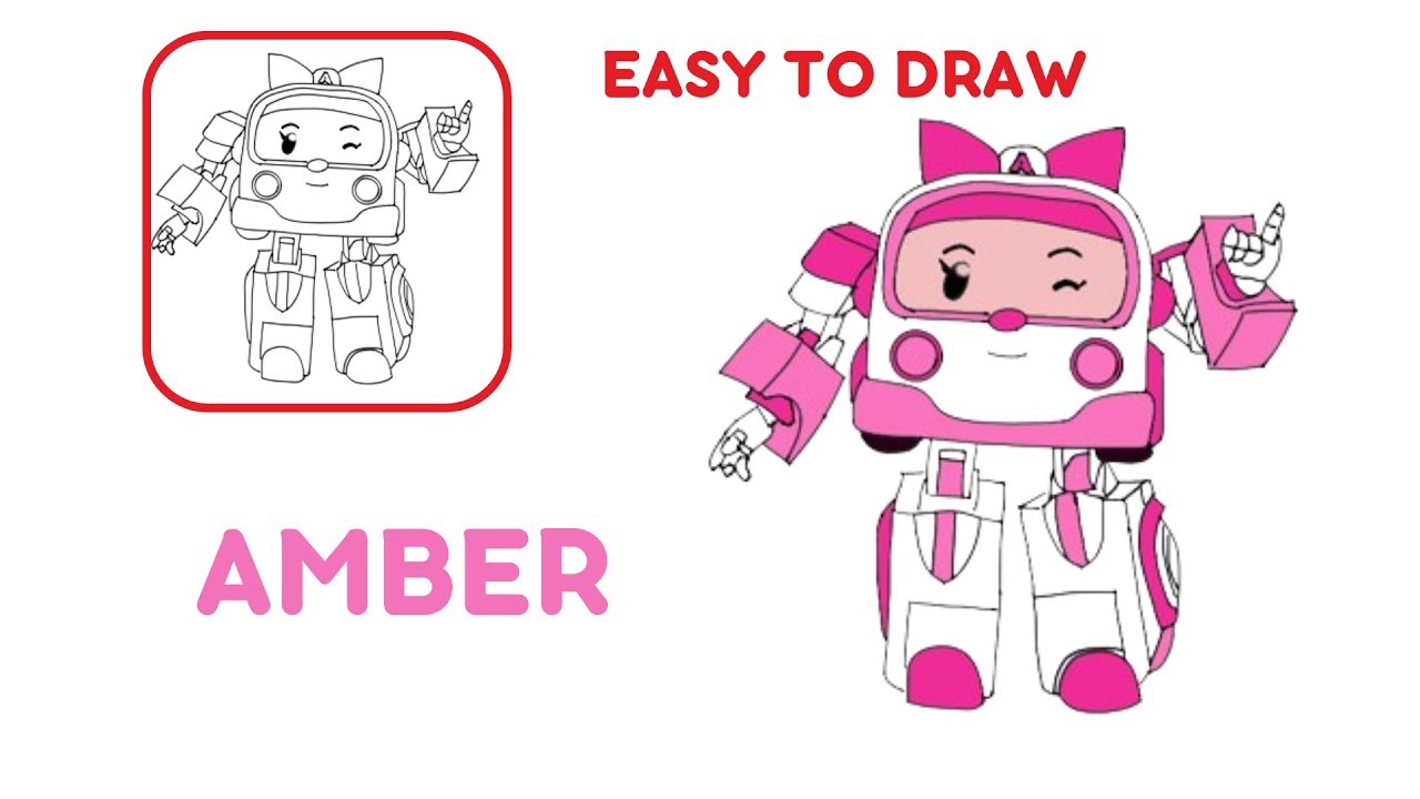 HOW TO DRAW AMBER FROM ROBOCAR POLI