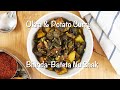 Gujaratistyle okra  potato curry  bhinda bateta nu shak  vegan okra curry   bhindi sabji