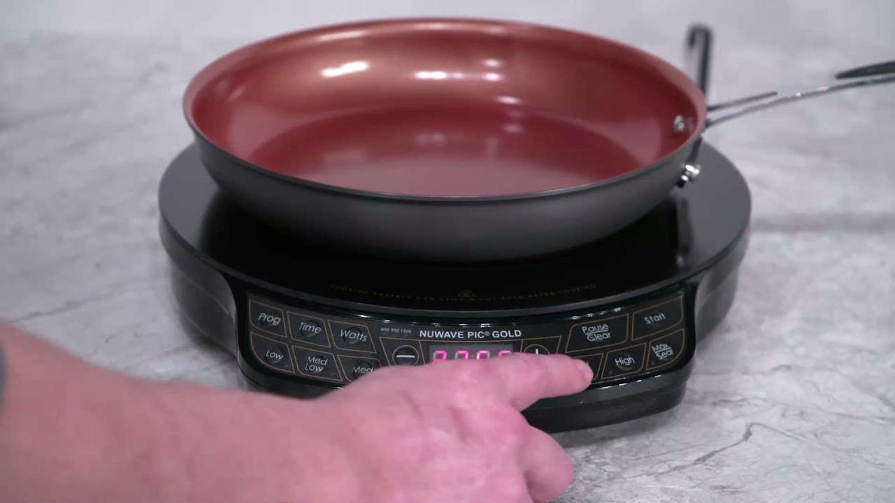 Nuwave Precision Induction Cooktop Gold w/ 10 1/2 Fry Pan on QVC
