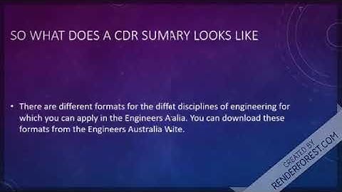 how to write a Summary Statement for your CDR