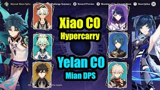 Broken Main Dps Yelan C0 Mouun's Moon & Xiao C0 Primordial Jade spiral abyss floor 12 genshin impact