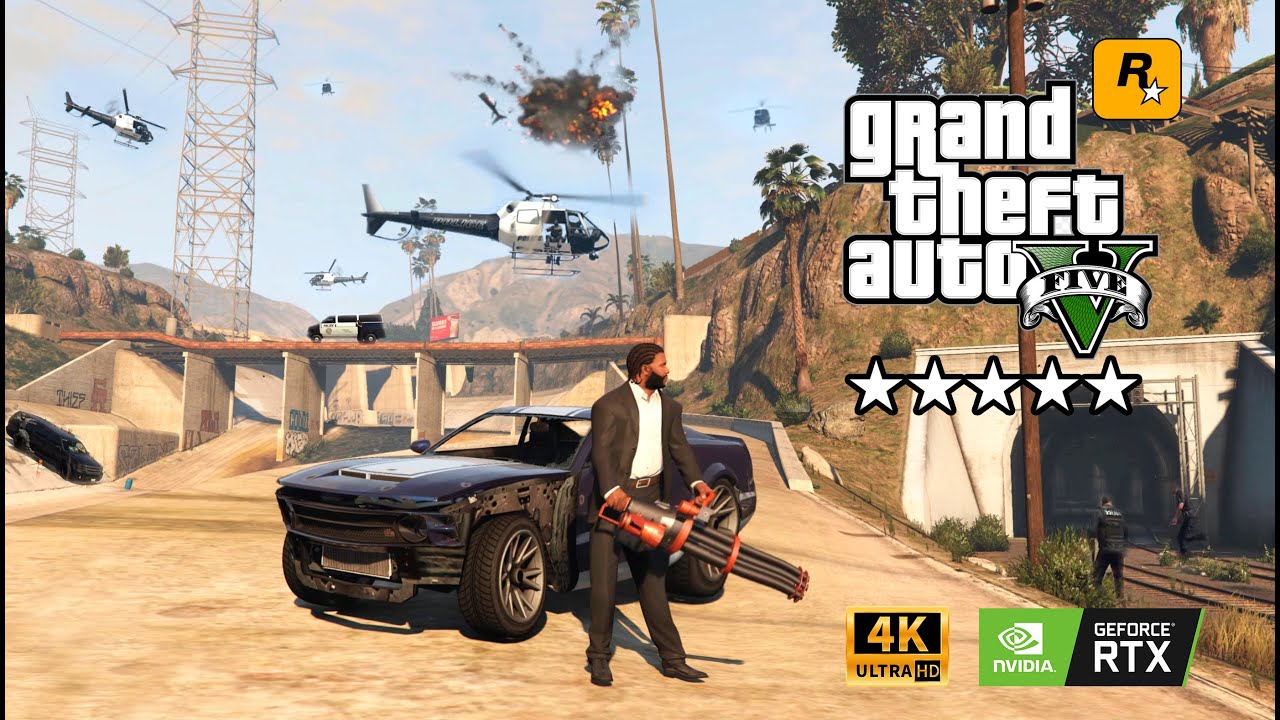 5 Star Police Chase in GTA V-Ultra Graphics [4K/60FPS] - YouTube