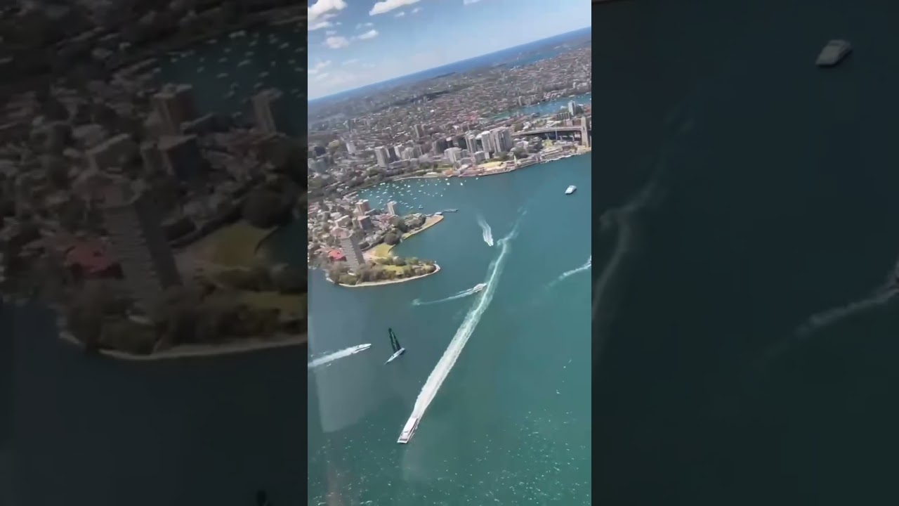 Flying over Sydney by helicopter 