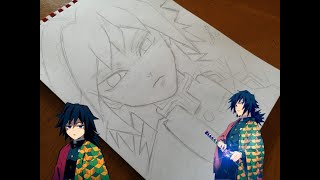 رسم توميوكا غيو الجزء الأول / سلسلة رسم شخصيات انمي قاتل الشياطين  - Draw Tomioka Giyuu