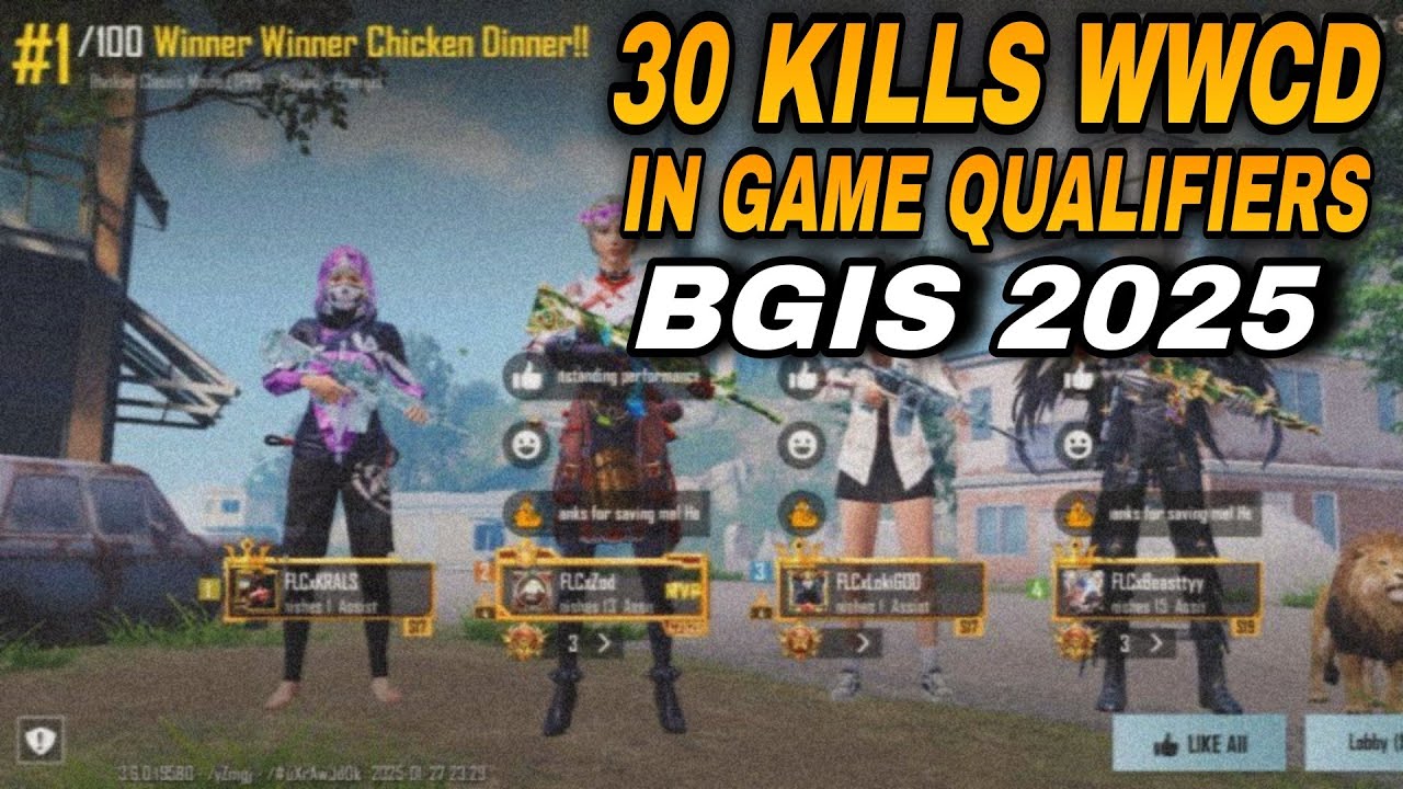BGIS 2025 IN GAME QUALIFIERS🇮🇳 | 30 KILLS WWCD 🔥| Match 3 #bgmi #bgis # ...