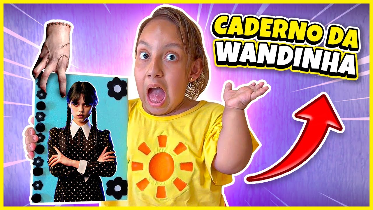 Maria Clara fez o caderno da Wandinha (DIY) - Clau Santana e MC Divertida 