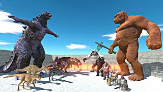 Wild Dinosaurs + Wild Godzilla vs Wild Primates + Wild King Kong in Lava Stadium Arena - ARBS