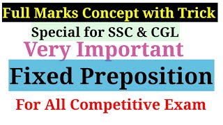 Fixed Preposition for SSC CGL and all Competitive Exam | Tips and Tricks | English with SR JAJORIYA
