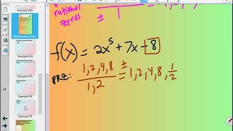 Notes: Lesson 4.5 - Solving Polynomial Equations (Part 2)
