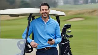 Peter Millar Mens Verge Performance Quarter-Zip Wicking Golf Sweater