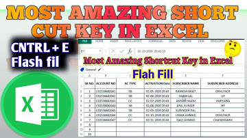 excel shortcuts || Flash fill #youtube #exceltutorial