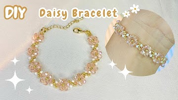 How to make Daisy Bracelet | beaded bracelet tutorial | making an easy beaded bracelet