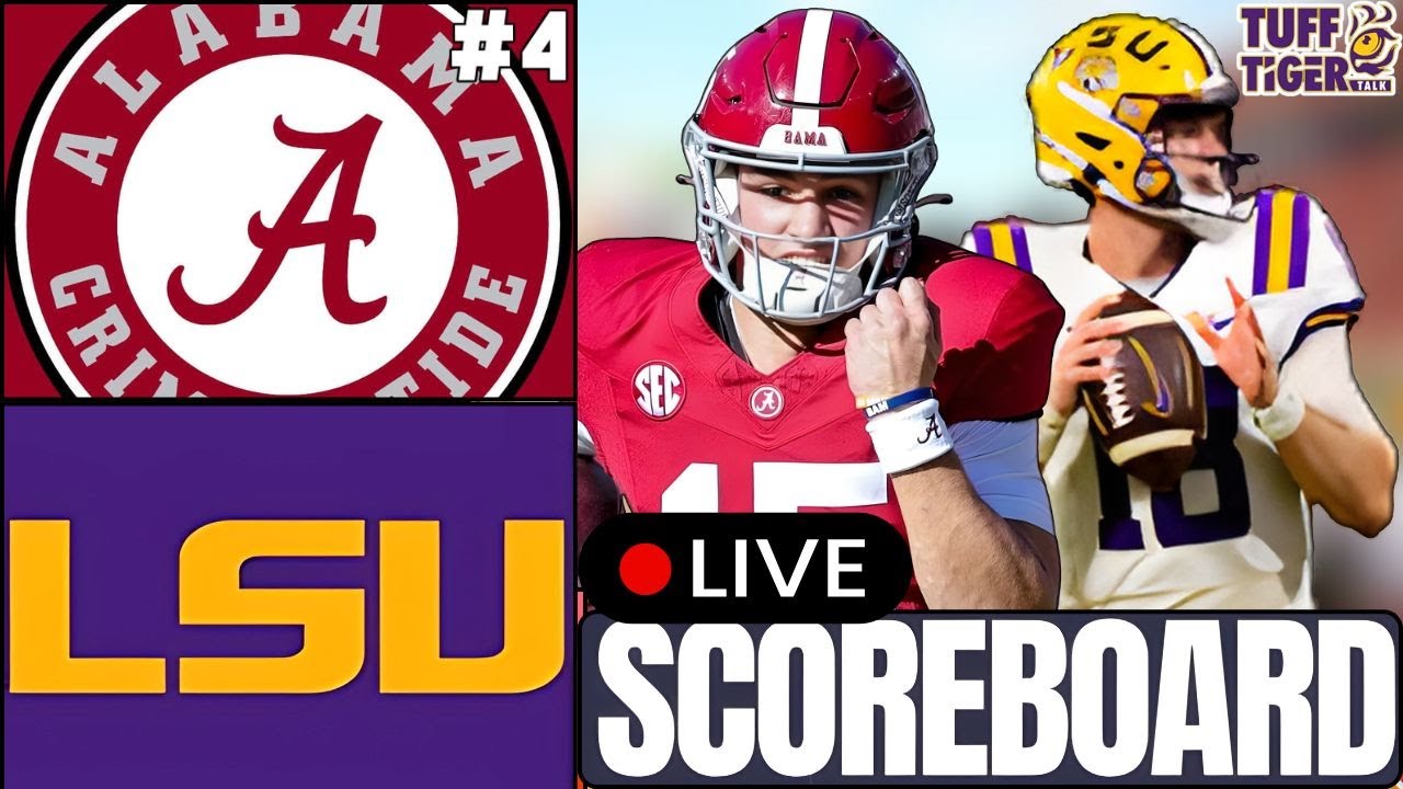 LSU vs #4 Alabama LIVE Scoreboard | Tigers Battle Crimson Tide - YouTube