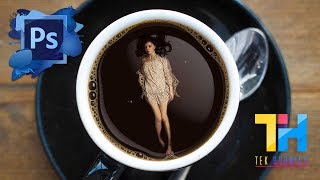Floating Girl in a Coffee Cup - Photo Manipulation - Speed Art Photoshop screenshot 4
