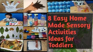 8 Easy Home Made Sensory Activities for kids or toddlers....
