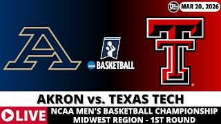 AKRON VS TEXAS TECH 🏀 NCAAM Basketball Game Score Radio Play-by-Play
