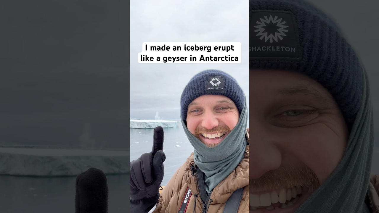 Я заставил айсберг извергнуться, как гейзер в Антарктиде.