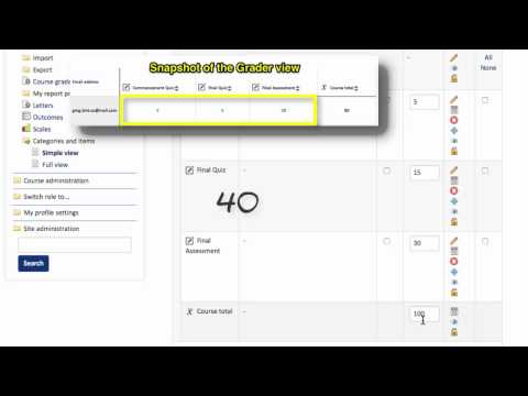 Moodle Grades - Totals and calculations