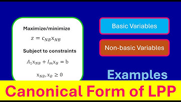What is Canonical Form of a Linear Programming Problem