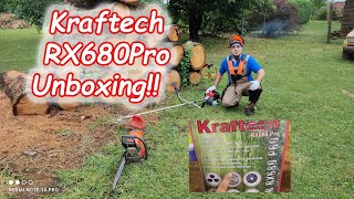 Kraftech RX680 Pro fűkasza komoly unboxing, beüzemelés!! :)