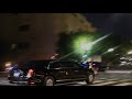 Presidential Motorcade heads to Capitol Hill at night for a Joint Session of Congress. 3 Beast Limos