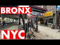 New york city live bronx walking under 2 subway train