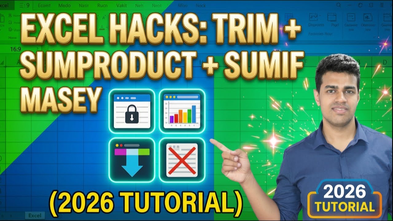 Excel Hacks: TRIM + SUMPRODUCT + SUMIF Mastery (2026 Tutorial)