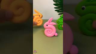 How to Make a Cute Rabbit 🐇 with Polymer Clay || easy DIY clay bunny 🐰#short #clay #craft #craftopia