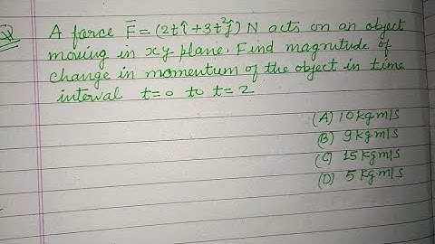 A force F=(2ti+3t²j)N acts on an object moving in x-y plane... | jee mains 2024 physics