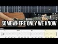 Somewhere Only We Know - Keane |  EASY Guitar Tutorial TAB - Guitar Lessons