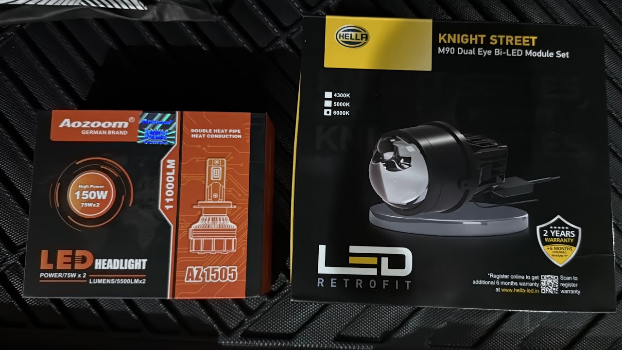 Brezza Lxi with Aozoom AZ1505 LED and HELLA M90 bi-LED projector fog lamp