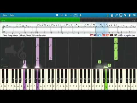 ♫ Tere Sang Yaara (Rustom) || Piano Tutorial + Music Sheet + MIDI with Lyrics