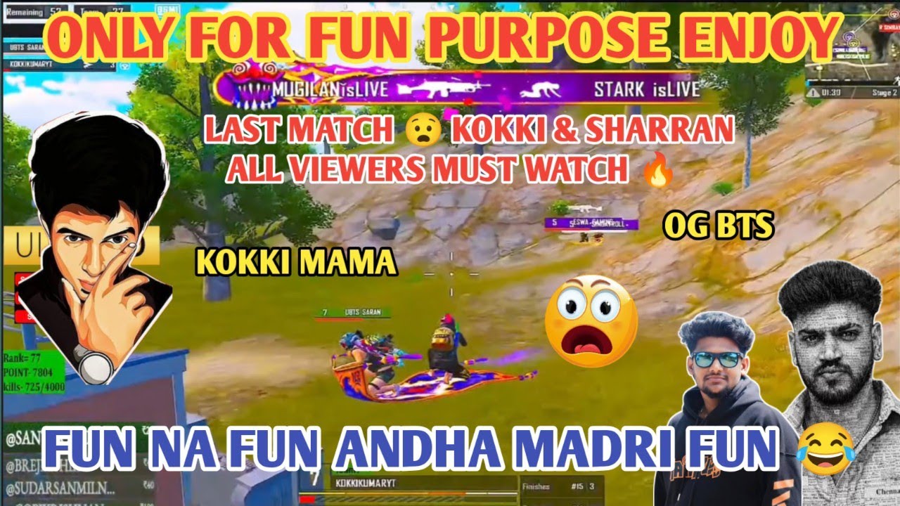 Last Match MARANA FUN ATROCITIES 😂 KOKKI MAMA+SHARRAN Madan 😝 #bgmilive #madan #TN49YT #bgmi 