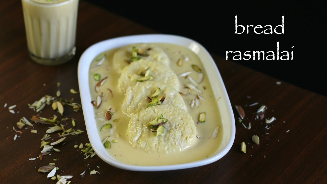 bread rasmalai recipe | bread ki rasmalai with milkmaid | instant rasmalai | Hebbar Kitchen